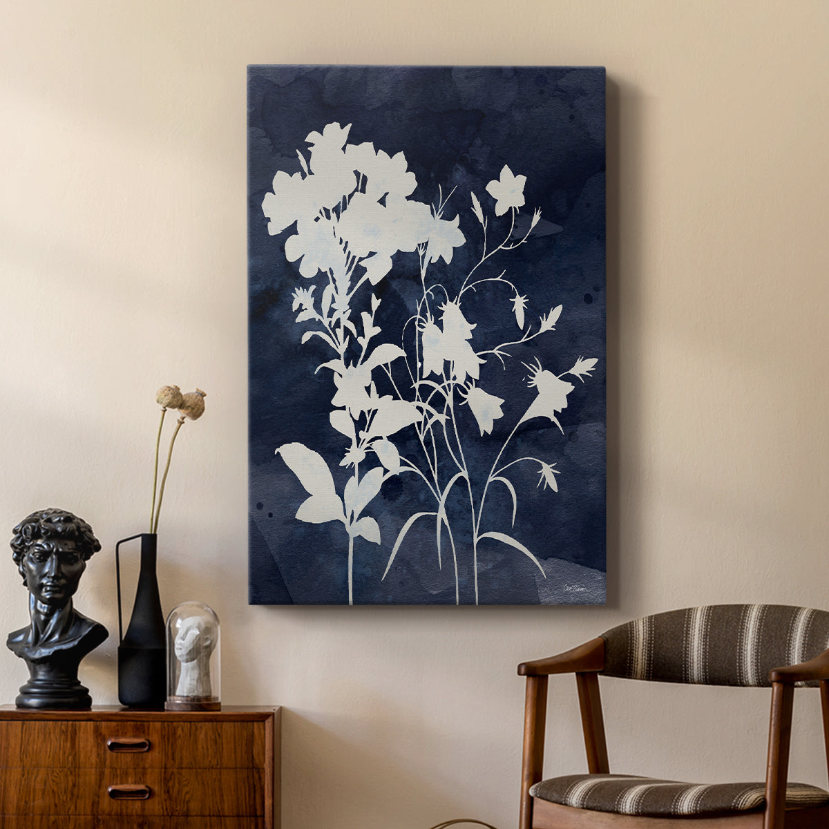 Indigo Botanical II Revisited - Canvas Art Print