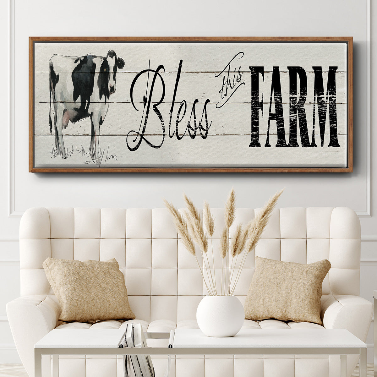 Bless This Farm - Floater Framed Canvas Print