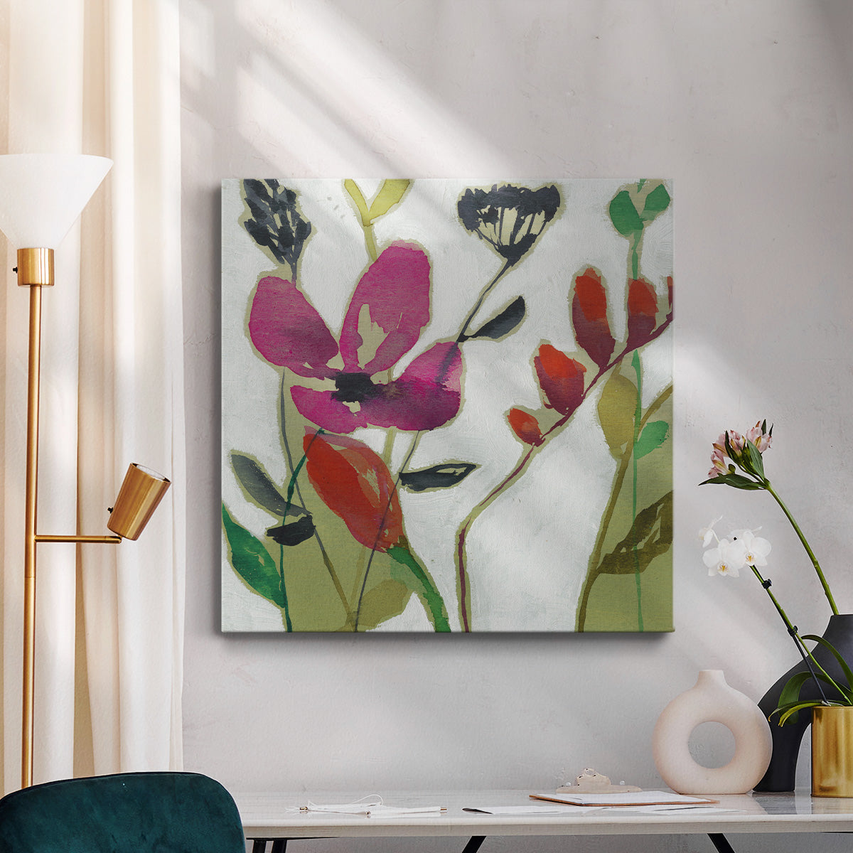 Vivid Flowers I-Premium Gallery Wrapped Canvas - Ready to Hang