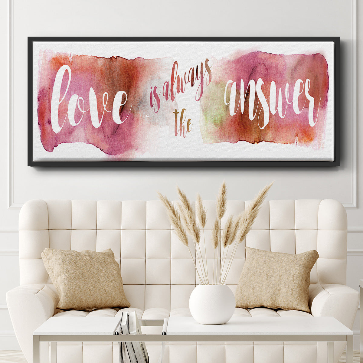 Love is the Answer - Floater Framed Canvas Print