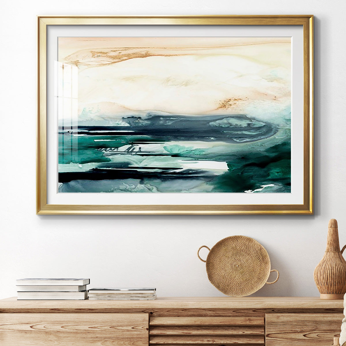 Sea Foam Flow II Premium Framed Print - Ready to Hang