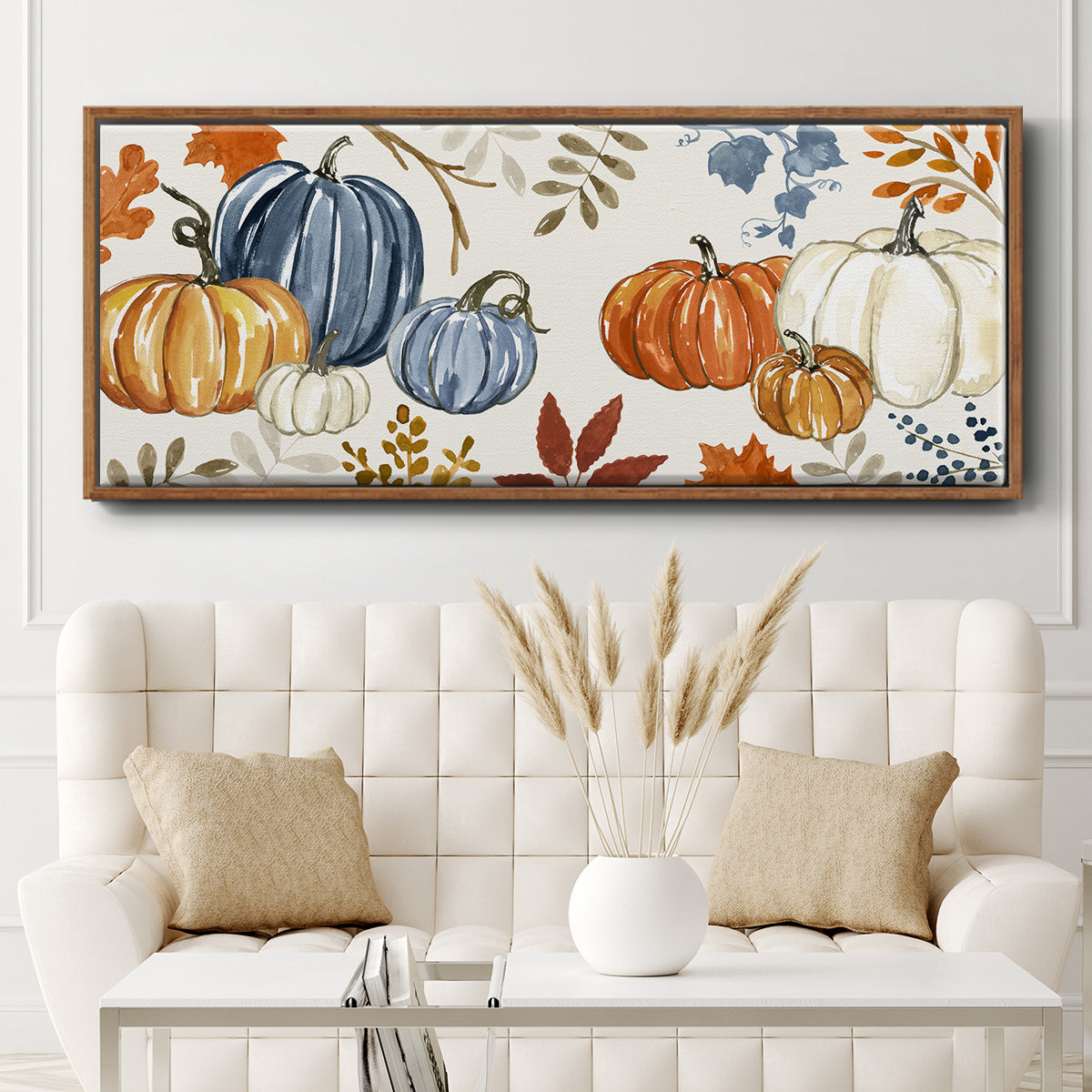 Autumn Pumpkins - Floater Framed Canvas Print