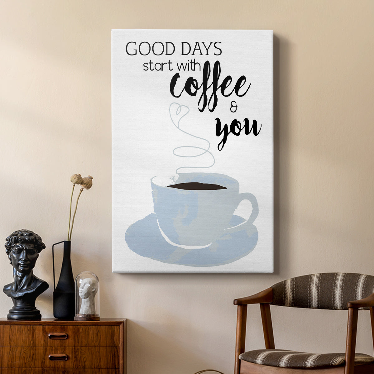 Start With Coffee & You - Canvas Art Print