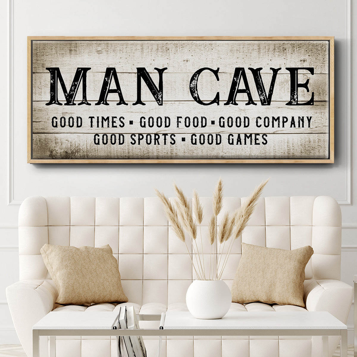 Man Cave Good Times - Floater Framed Canvas Print