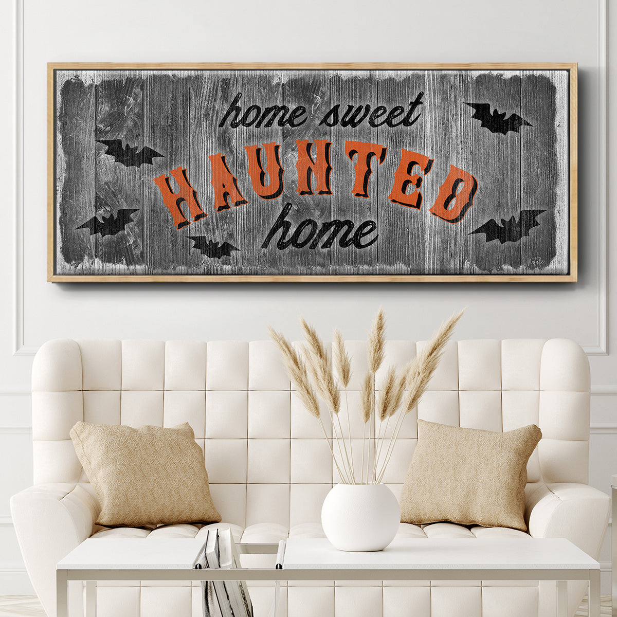 Home Sweet Haunted - Floater Framed Canvas Print