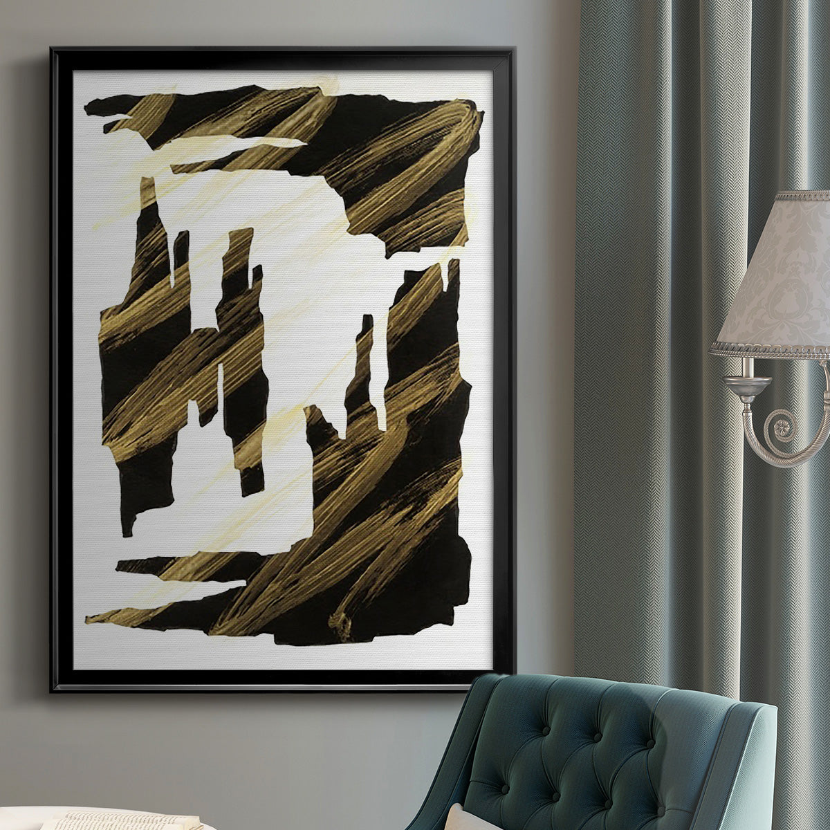 Onyx Obelisks II - Modern Framed Canvas Print