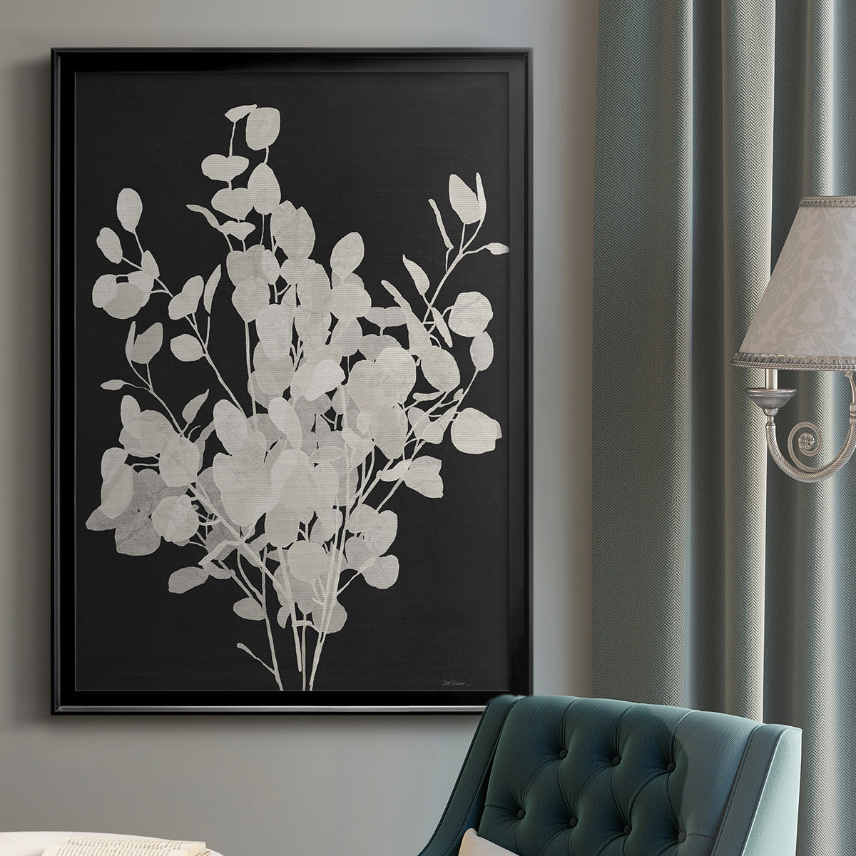 Misty Branches II - Modern Framed Canvas Print