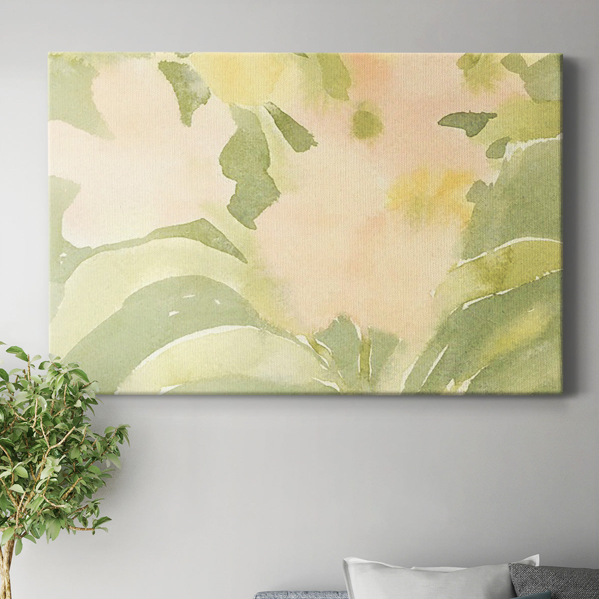 Verdant Floral Abstract II Premium Gallery Wrapped Canvas - Ready to Hang