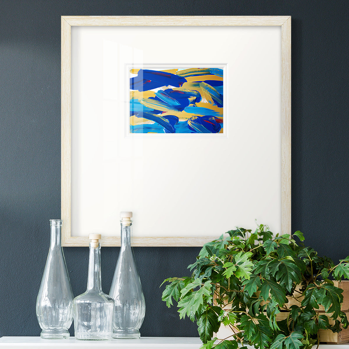 Blue and Gold Abstrat I Premium Framed Print Double Matboard