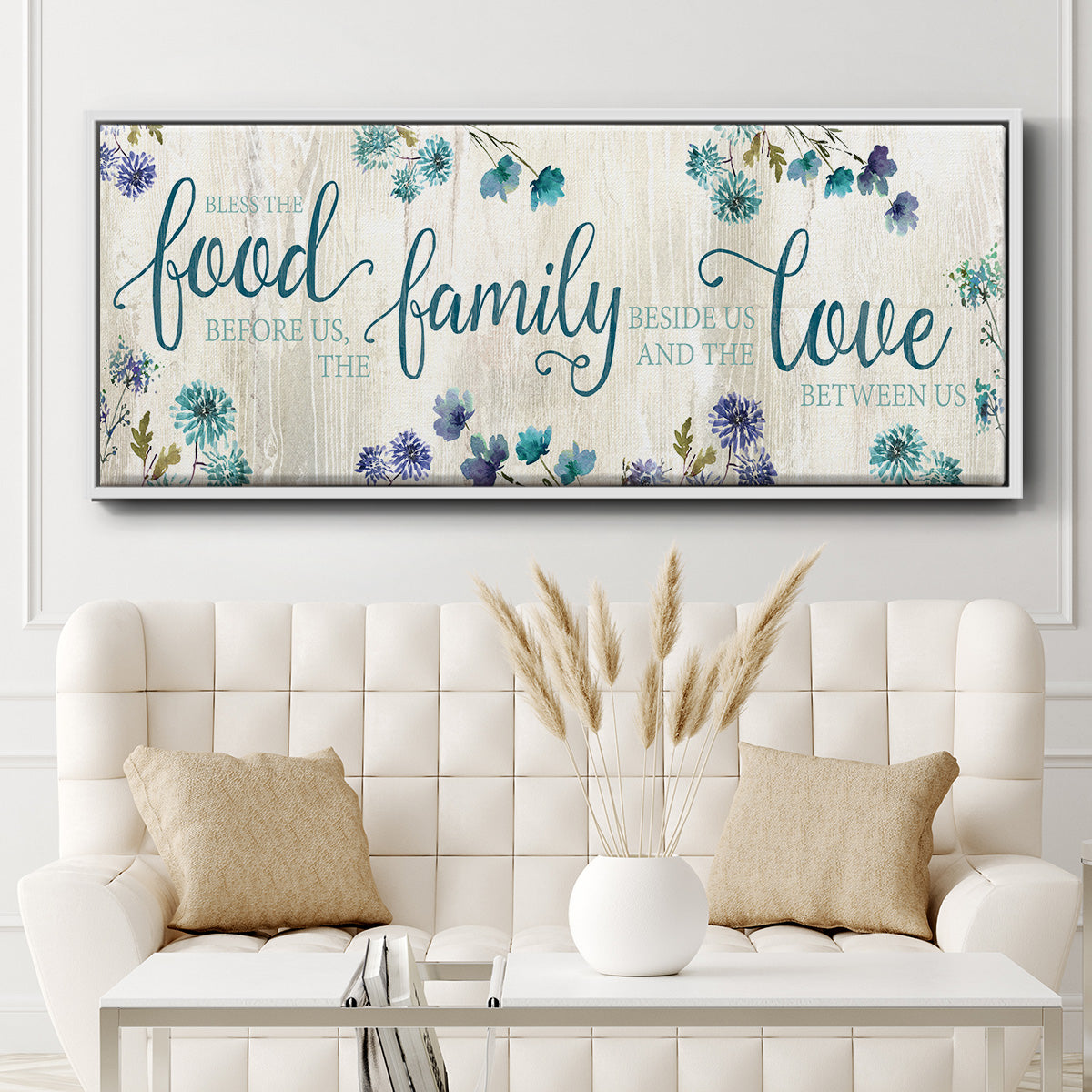 Food Family Love - Floater Framed Canvas Print