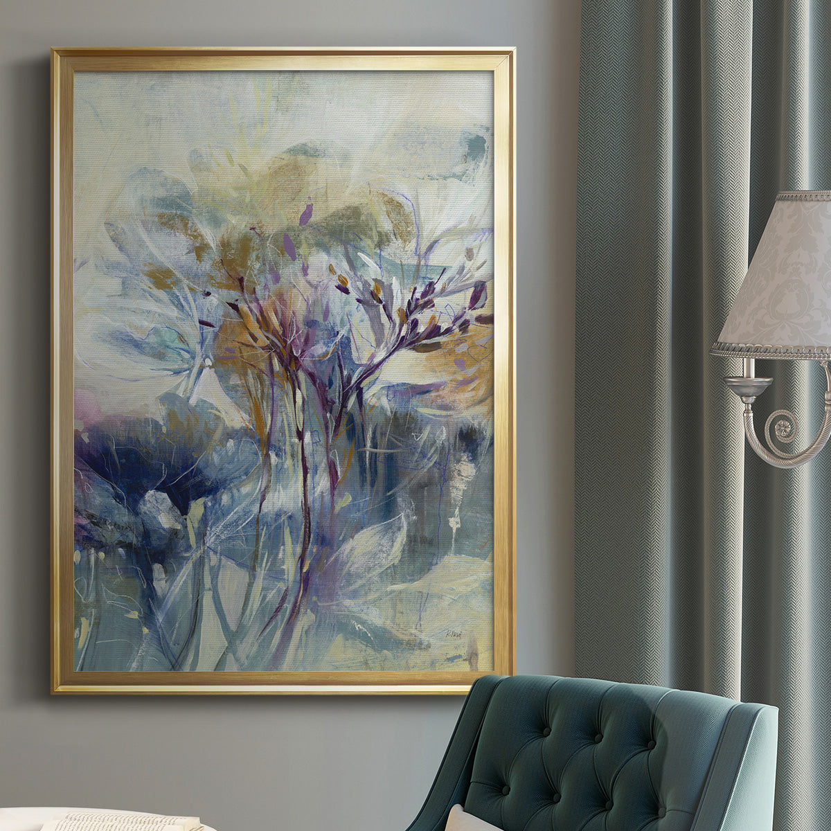 Meadow Saffron II - Modern Framed Canvas Print