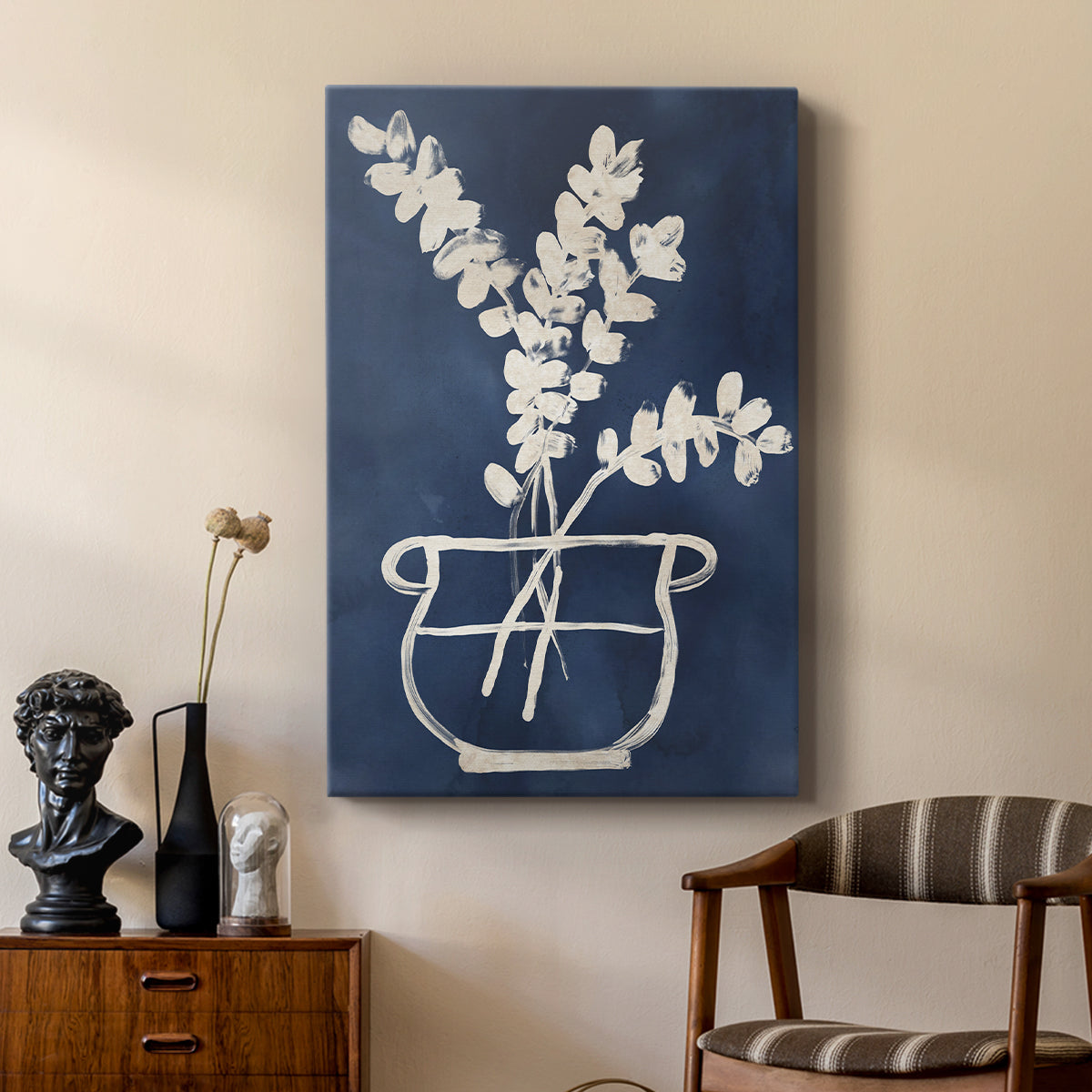 Vessel on Indigo II - Canvas Art Print