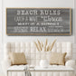 Beach Rules - Floater Framed Canvas Print