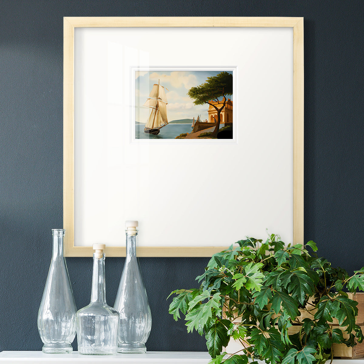 Sail Boat on the Edge Premium Framed Print Double Matboard