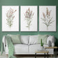 Dainty Botanical I - Framed Premium Gallery Wrapped Canvas L Frame 3 Piece Set - Ready to Hang