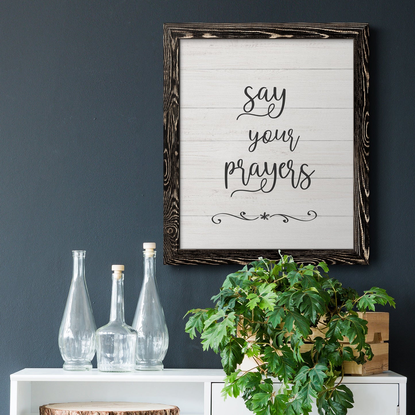 Say Your Prayers - Premium Canvas Framed in Barnwood - Ready to Hang