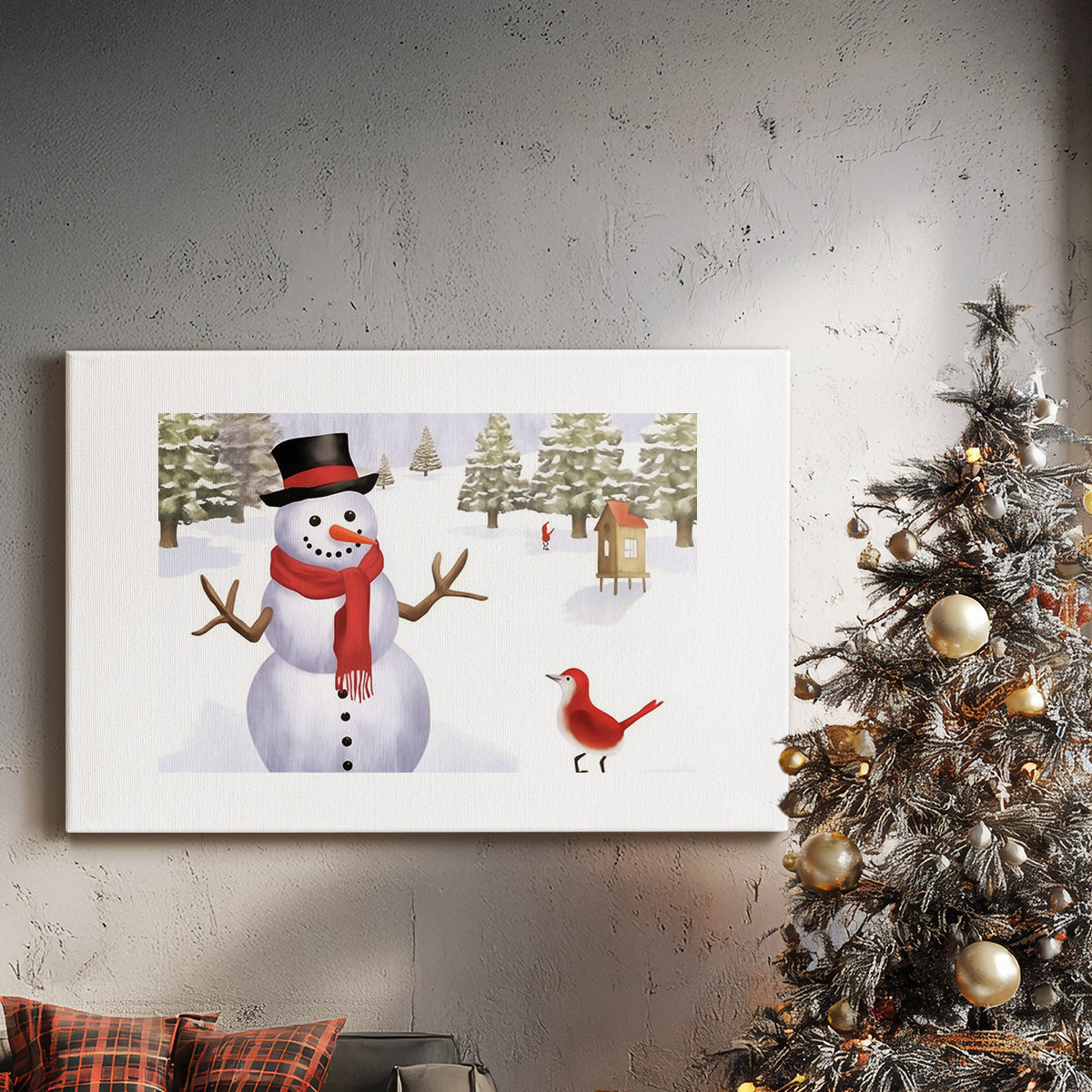 Silver Yule at Midnight - Canvas Art Print