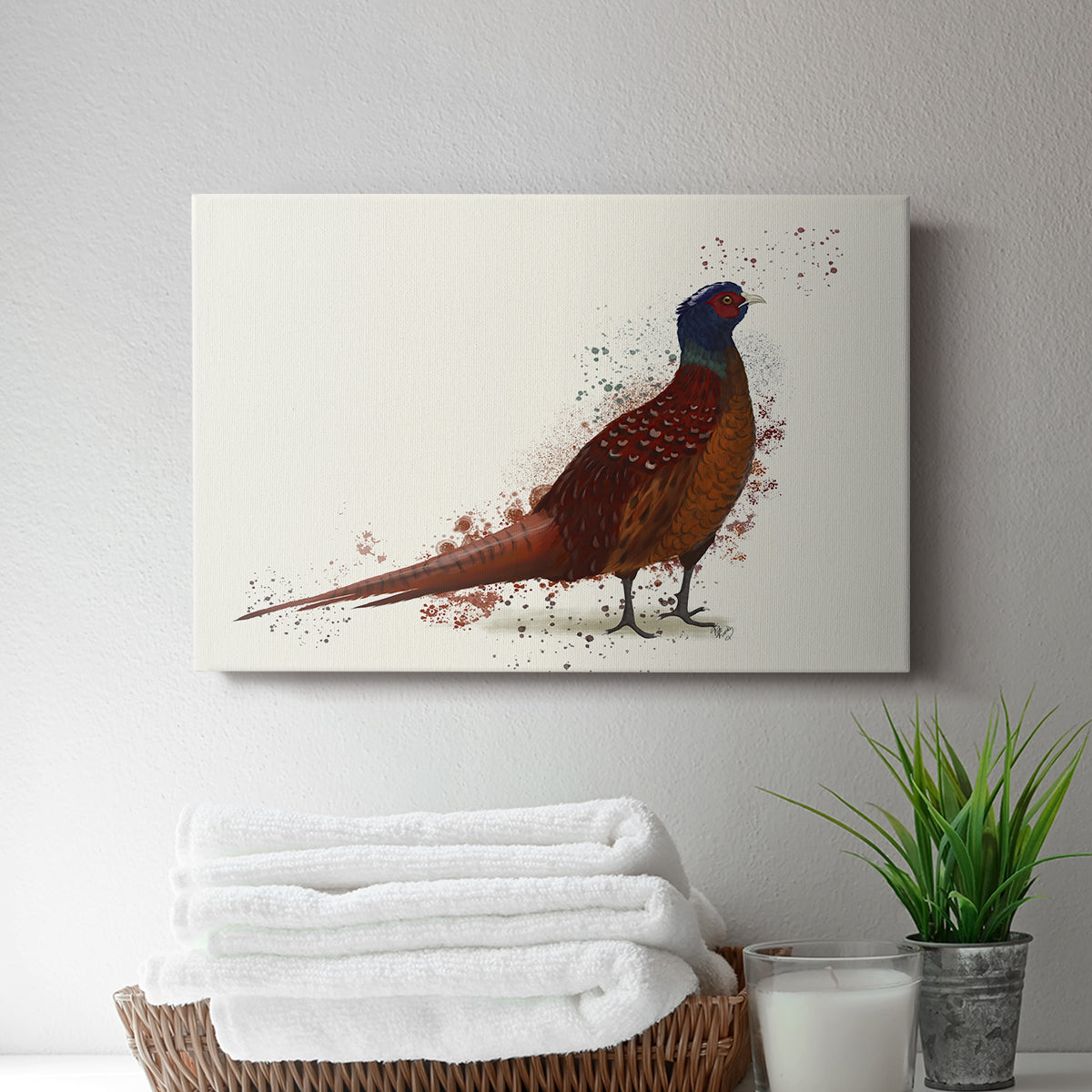 Pheasant Splash 4 - Canvas Art Print