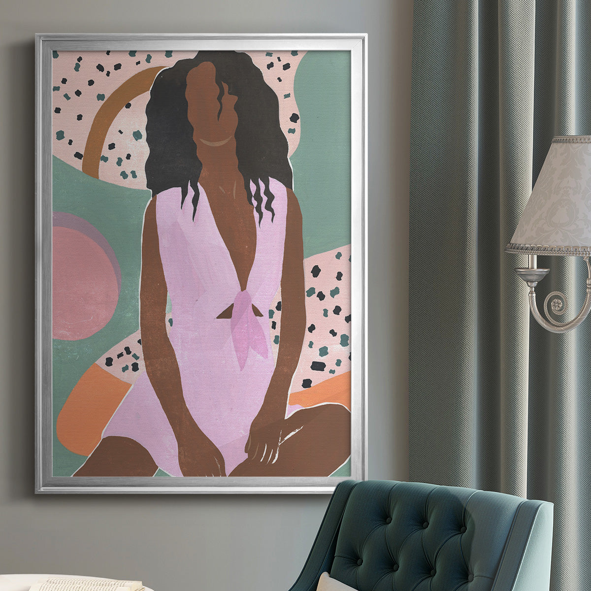 Curly Lady III - Modern Framed Canvas Print