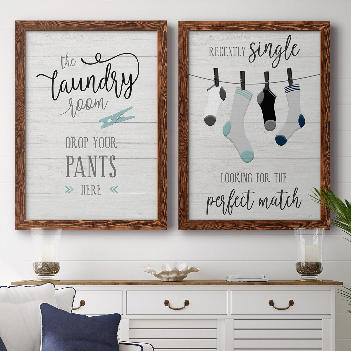 Drop Your Pants - Premium Framed Canvas 2 Piece Set - Ready to Hang