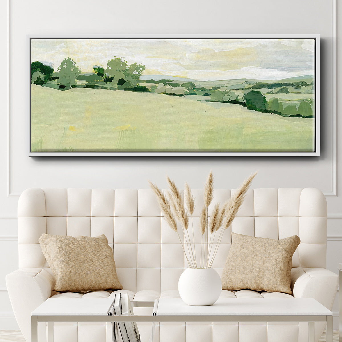 Pearly Pasture I - Floater Framed Canvas Print