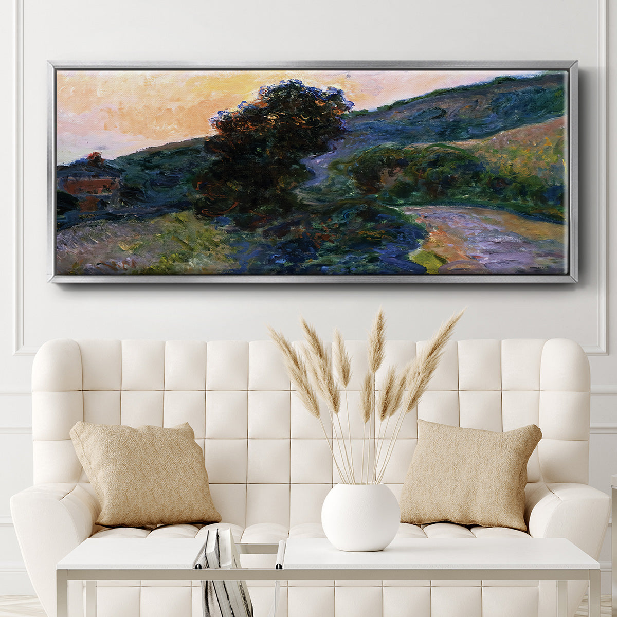 Sunset at Giverny, 1886 - Floater Framed Canvas Print