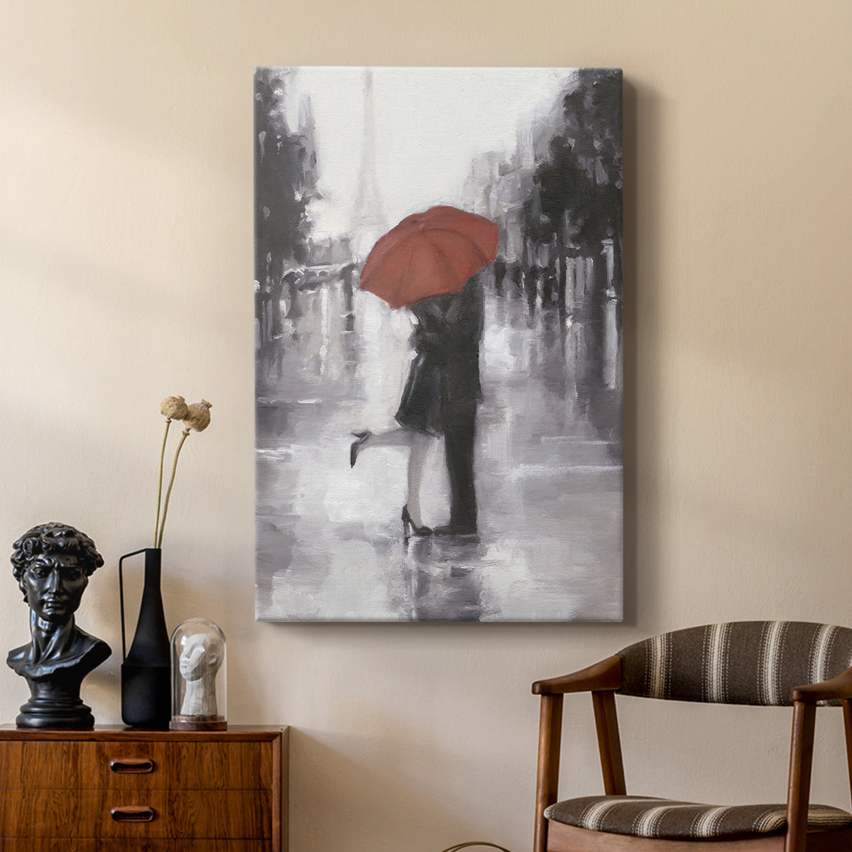 Caught in the Rain - Canvas Art Print