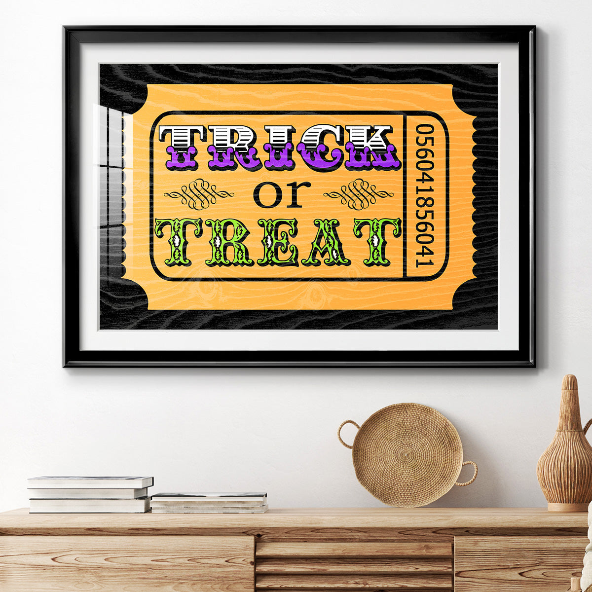 Trick or Treat Ticket Premium Framed Print - Ready to Hang