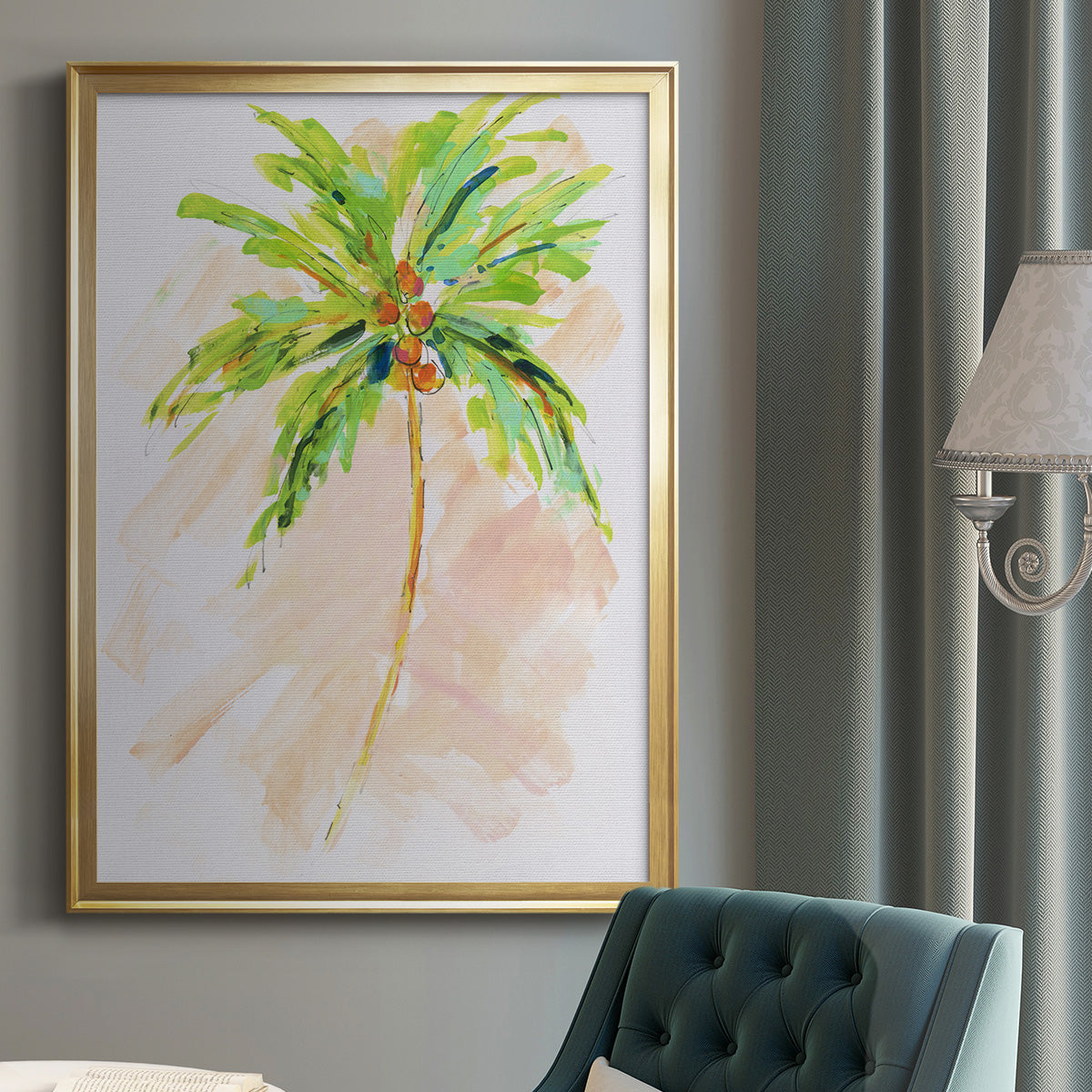 Coconut Palm II - Modern Framed Canvas Print