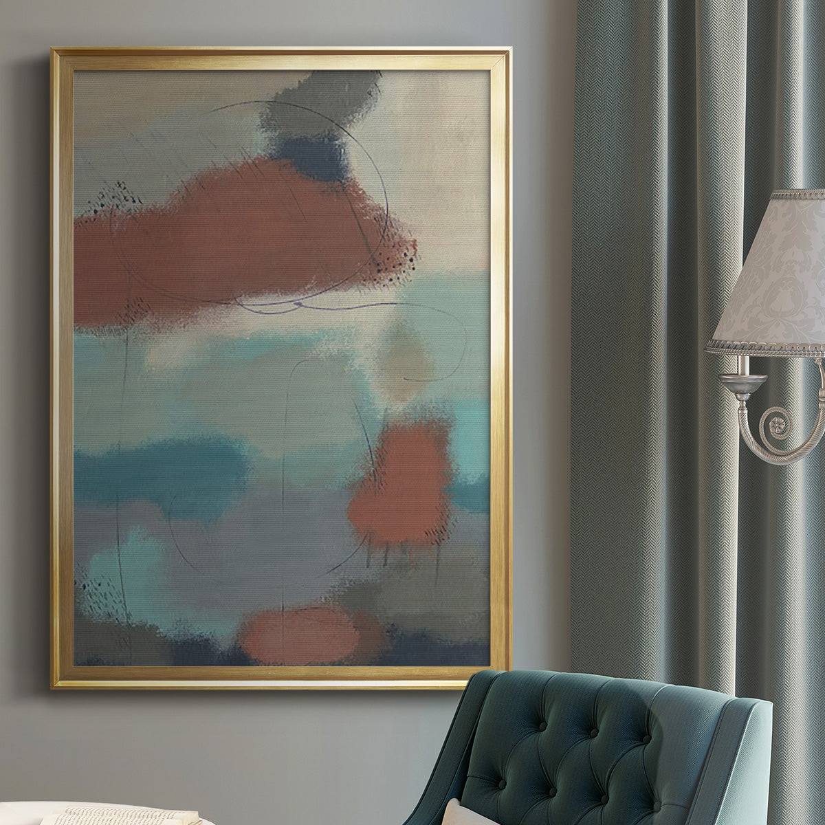 Floating By II - Modern Framed Canvas Print