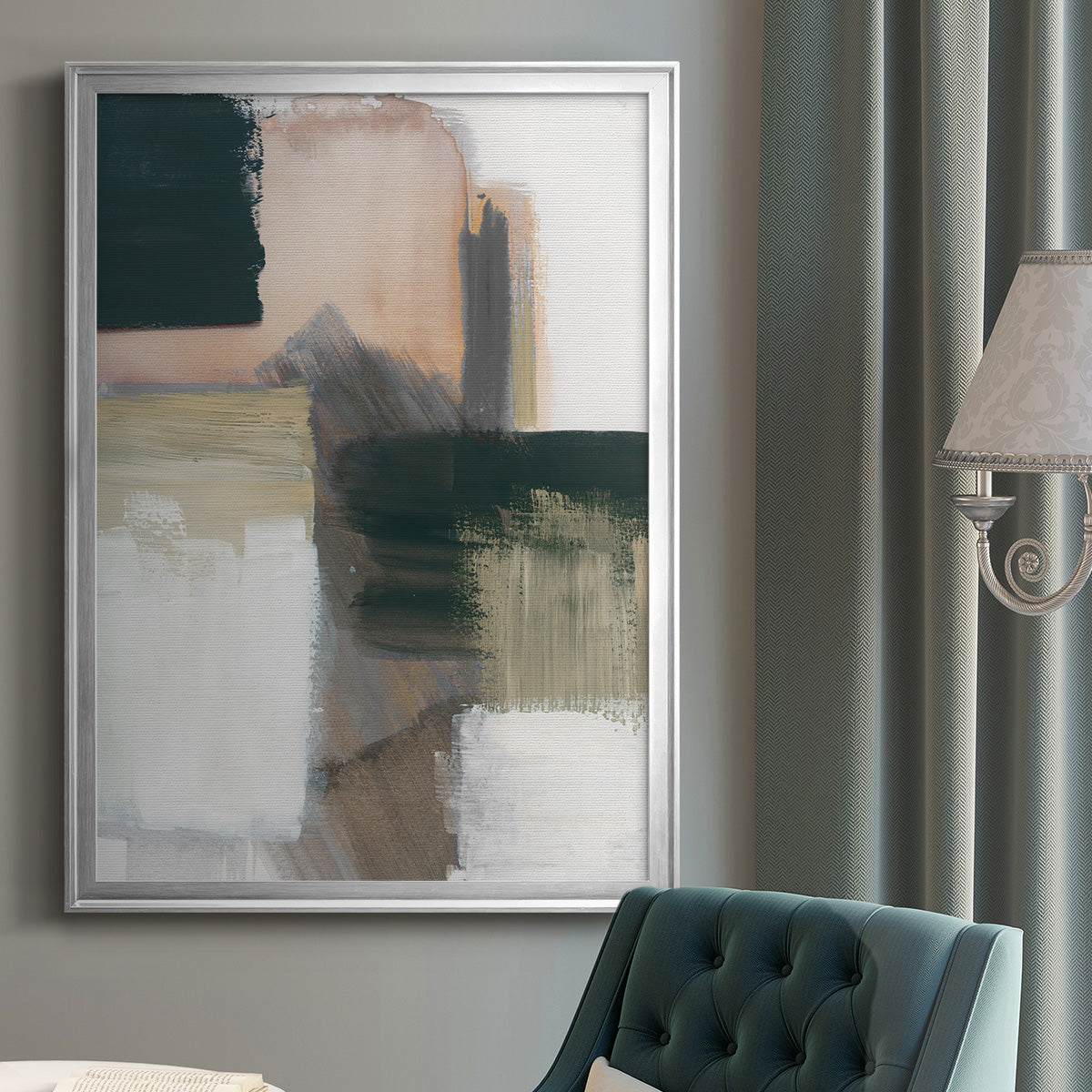Marble Block Symmetry III - Modern Framed Canvas Print