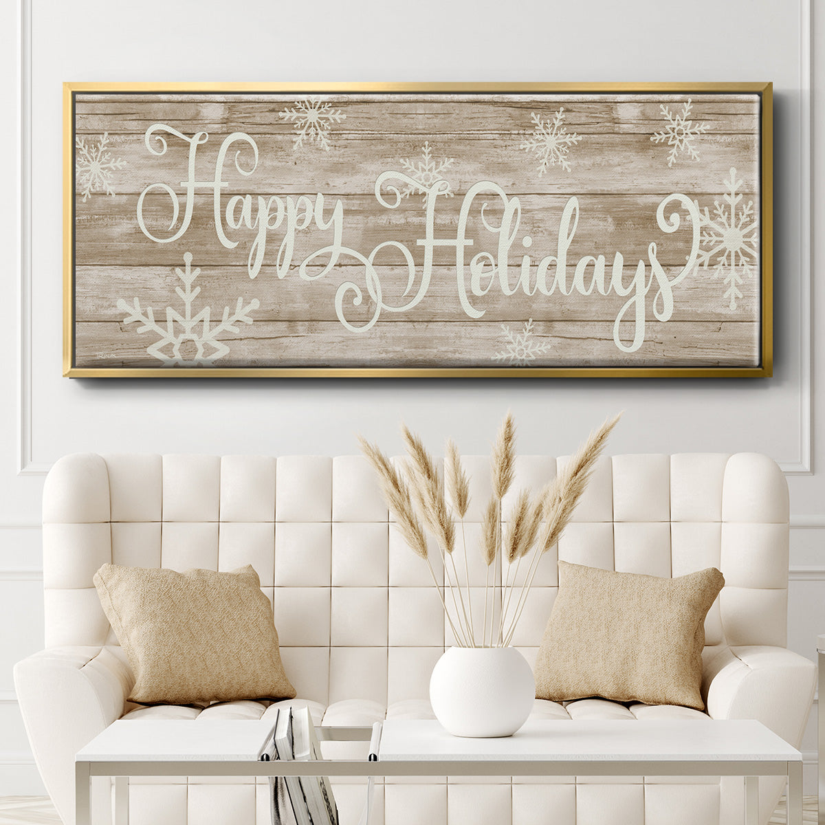 Happy Holidays - Floater Framed Canvas Print