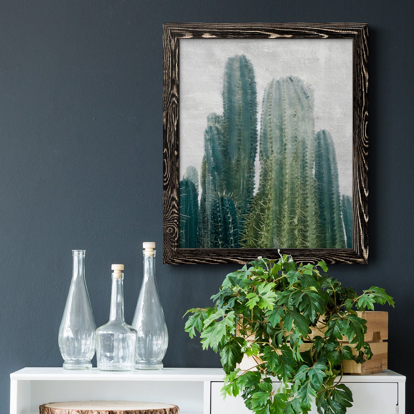 Aruba Cacti II - Barnwood Framed Canvas Print