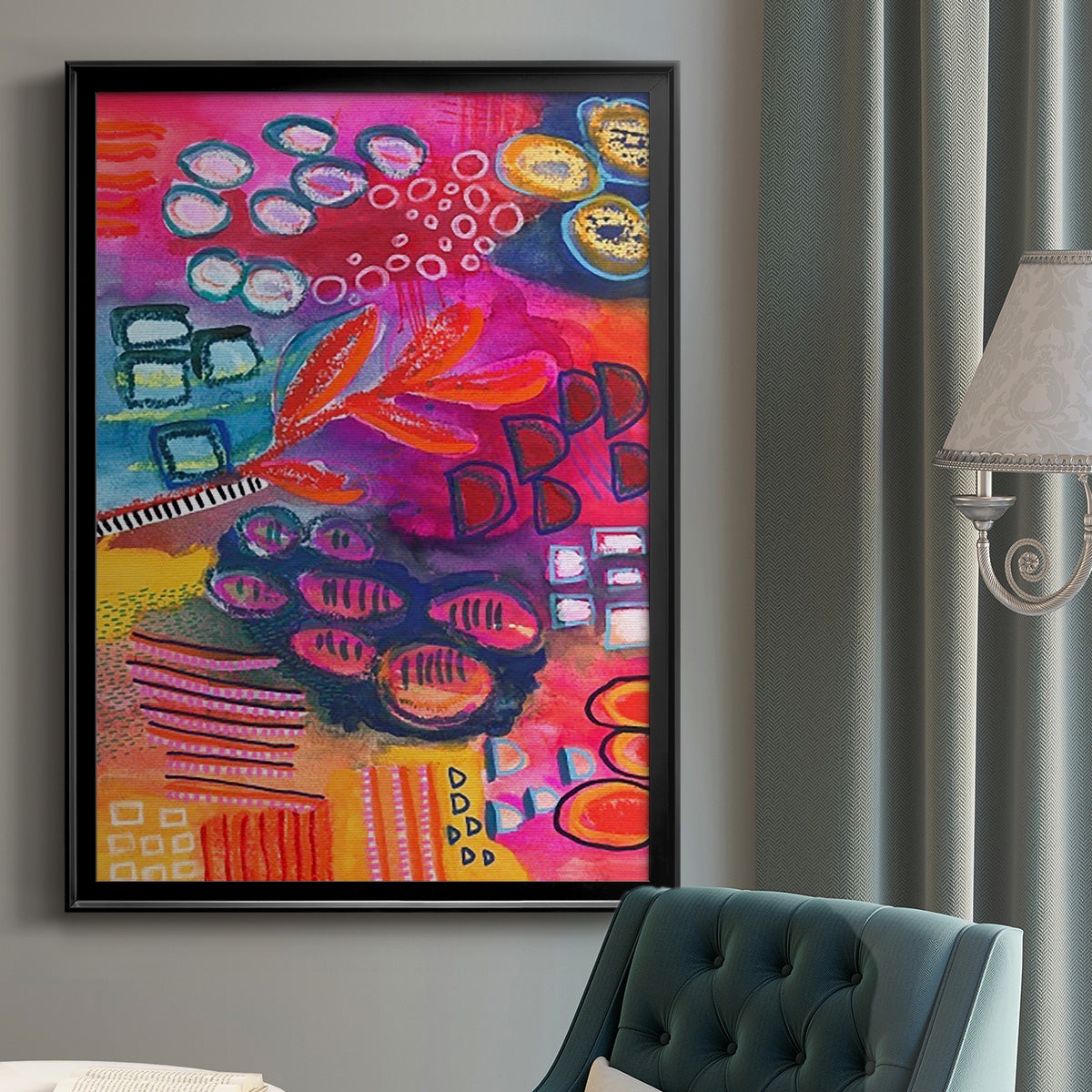 Vivaciously Changing I - Modern Framed Canvas Print