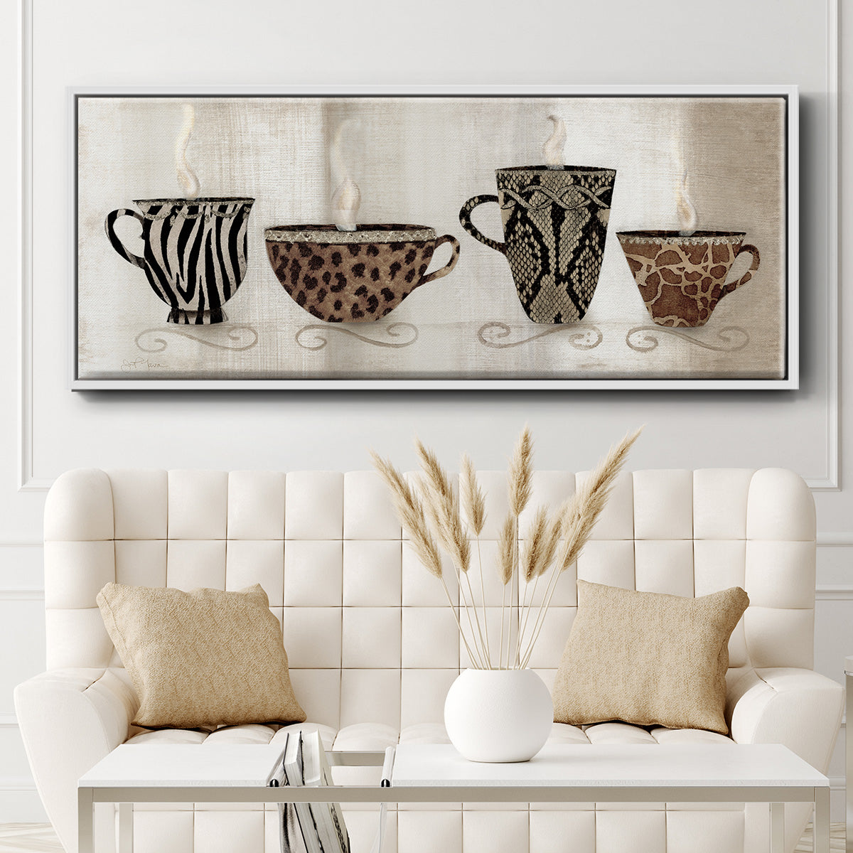 Coffee Skins I - Floater Framed Canvas Print
