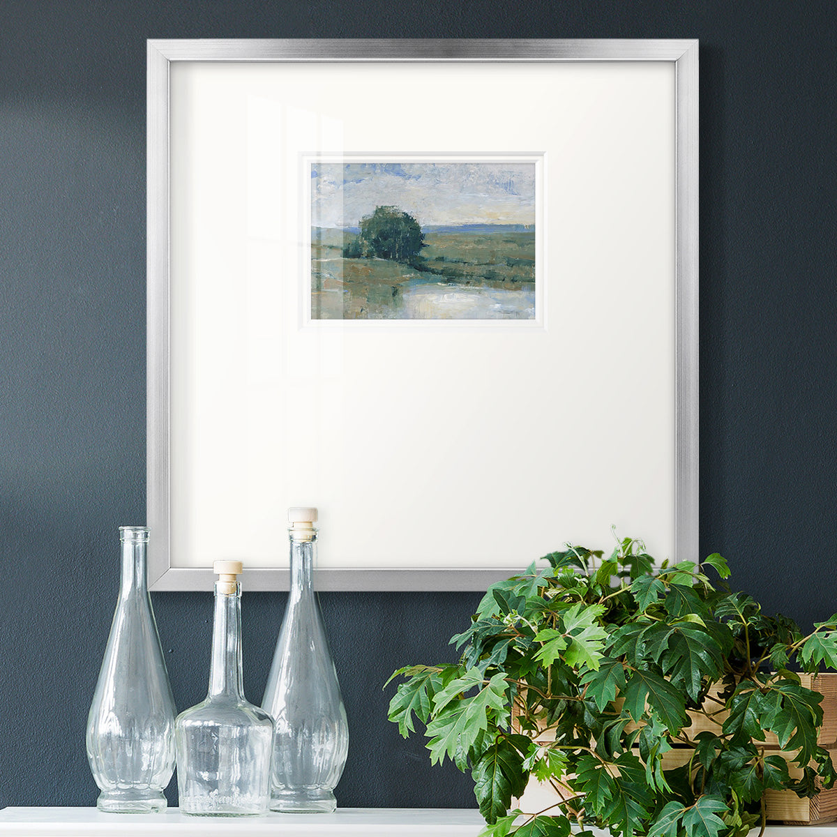 Riverbank Impression I Premium Framed Print Double Matboard