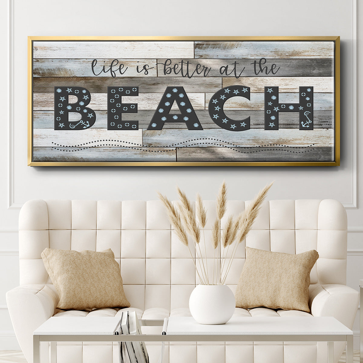 Better at the Beach - Floater Framed Canvas Print