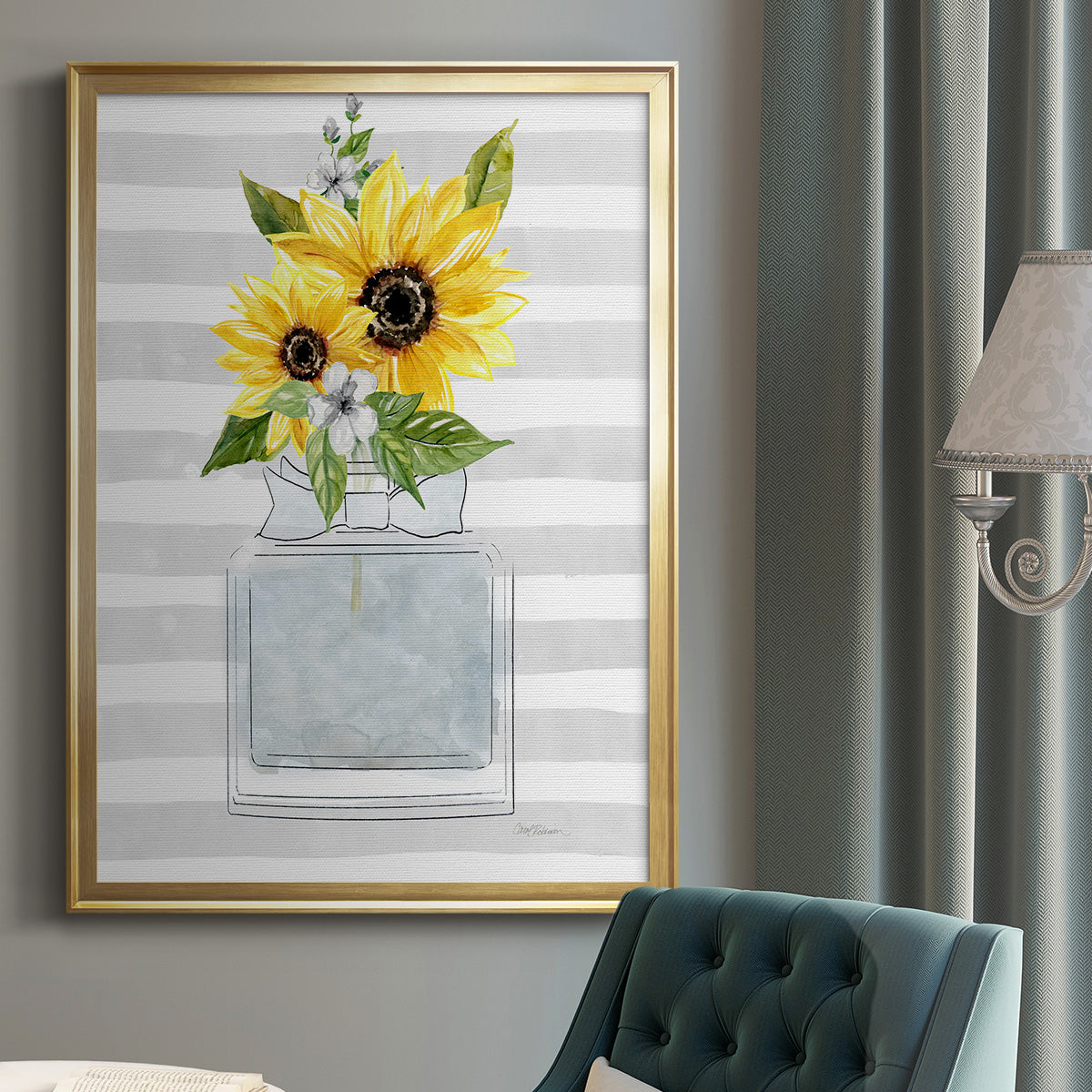 Sunflower Perfume II - Modern Framed Canvas Print