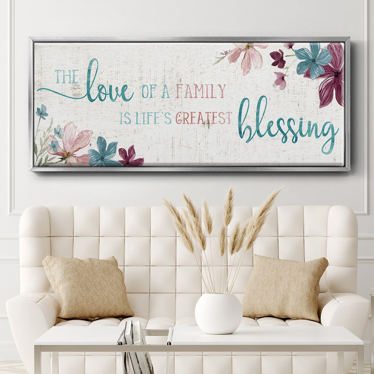Family Blessing - Floater Framed Canvas Print