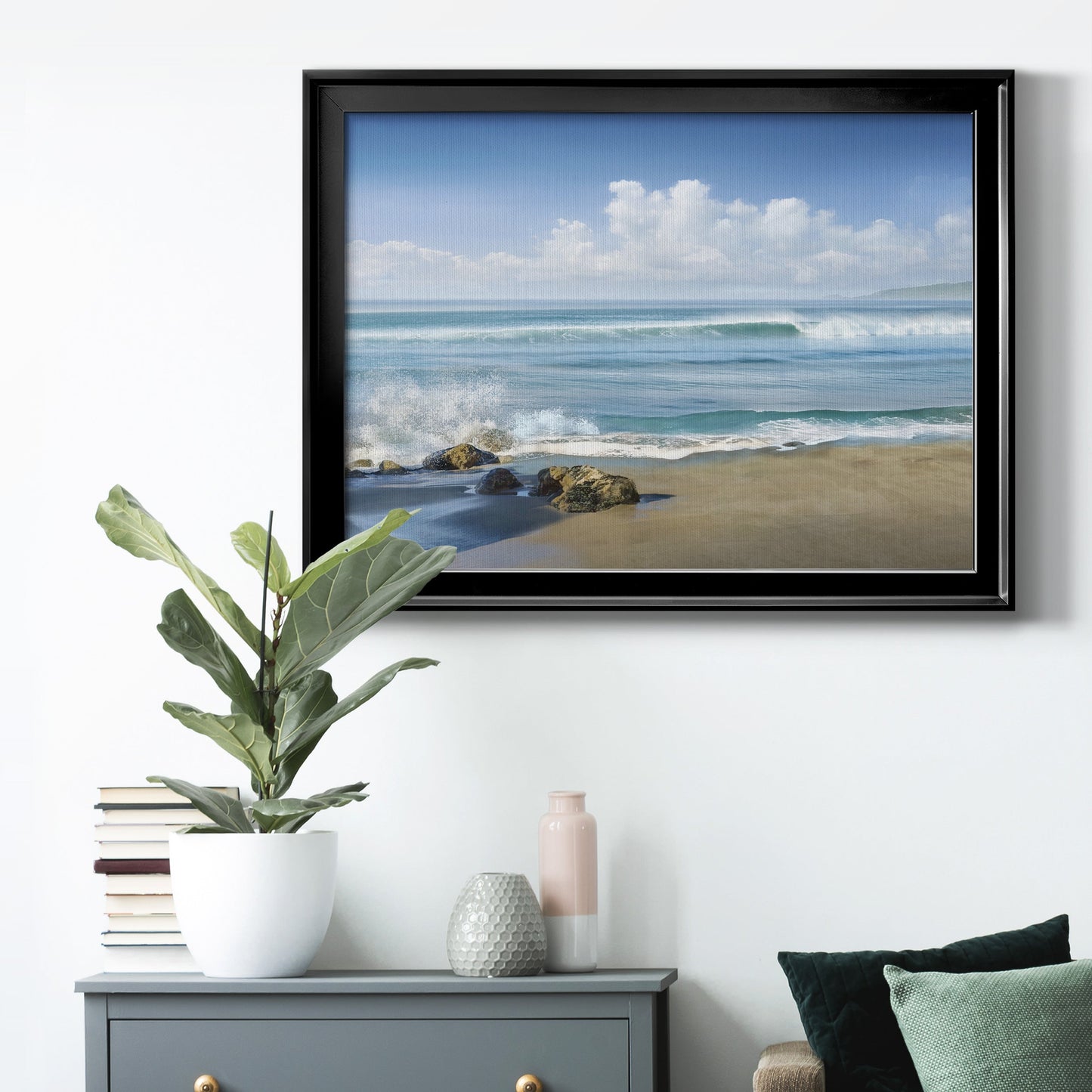 Sweeping Blue Premium Classic Framed Canvas - Ready to Hang