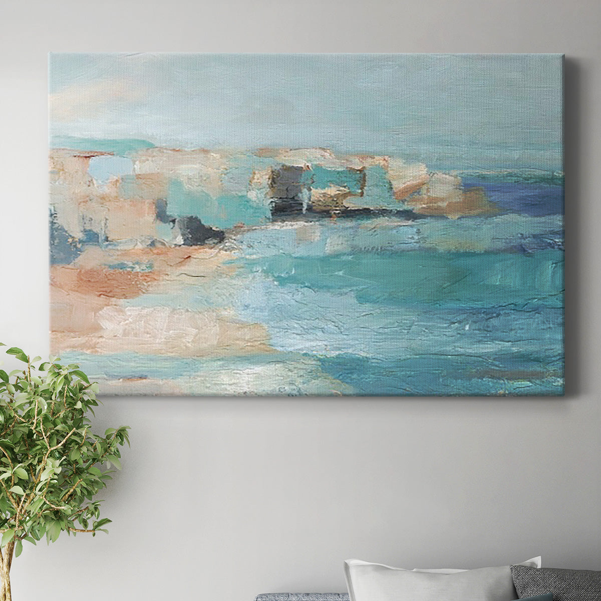 Turquoise Cliff Wall I Premium Gallery Wrapped Canvas - Ready to Hang