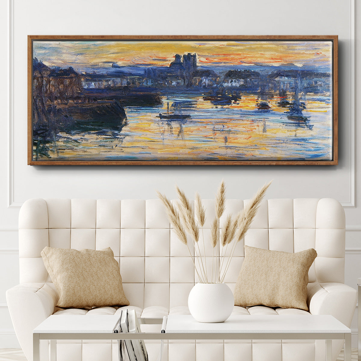 The Port of Dieppe, Evening, 1882 - Floater Framed Canvas Print