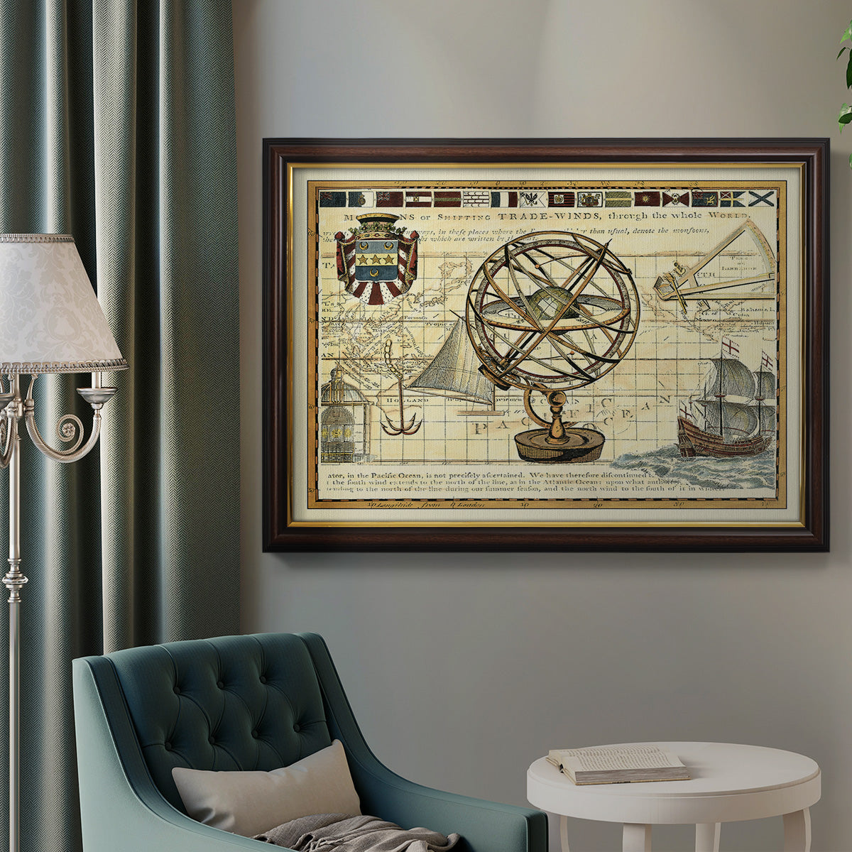 Nautical Map I Premium Framed Canvas- Ready to Hang