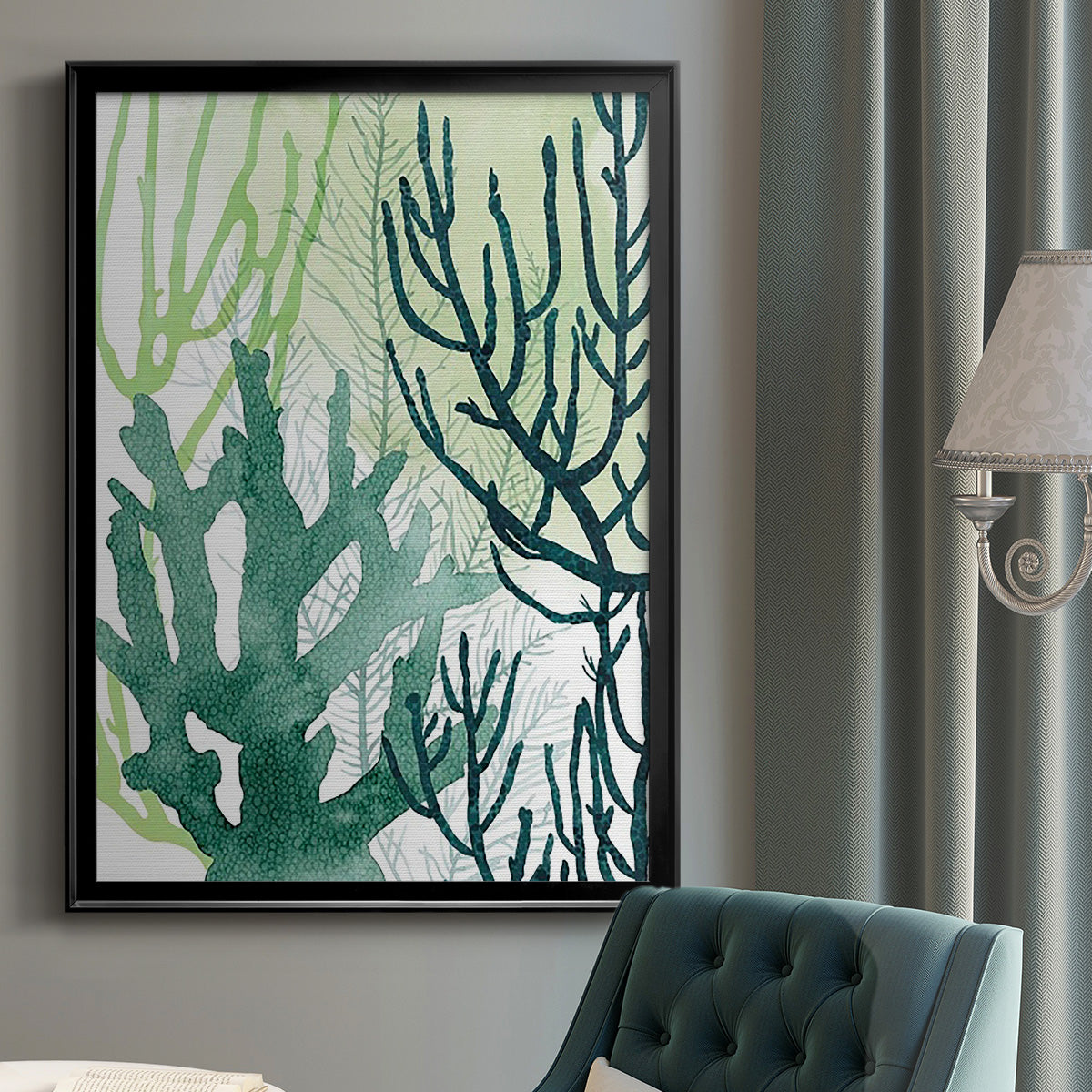 Textured Coral I - Modern Framed Canvas Print