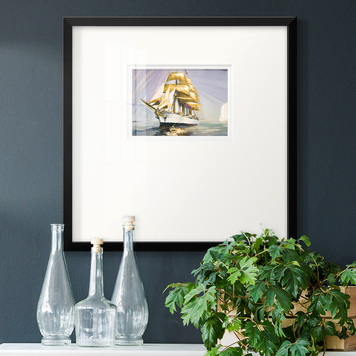 Golden Sail III Premium Framed Print Double Matboard