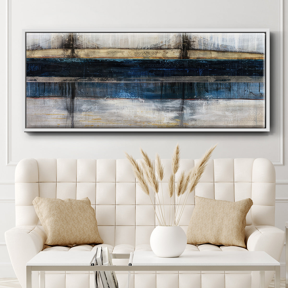 City Blue - Floater Framed Canvas Print