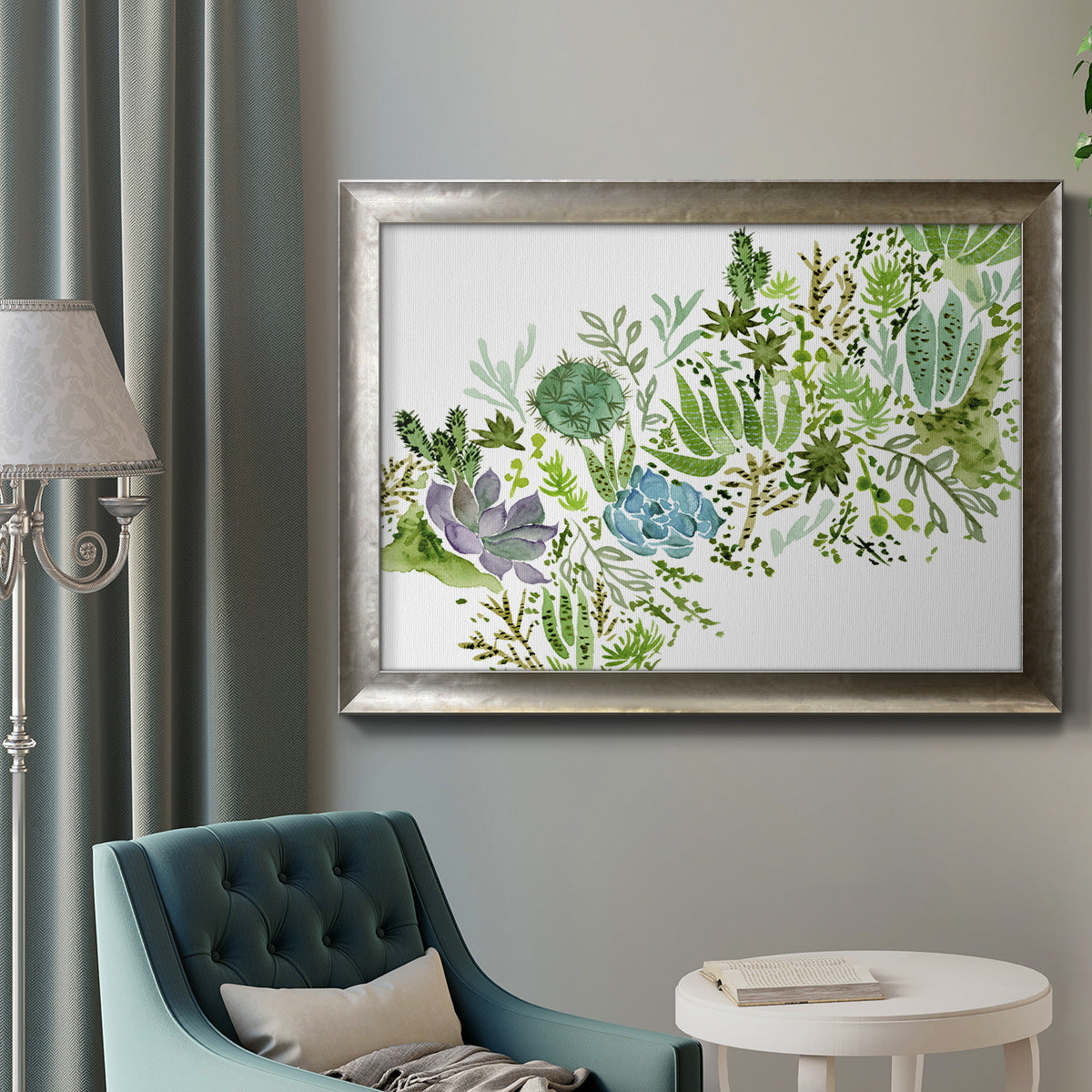 Succulent Field I Premium Framed Canvas- Ready to Hang