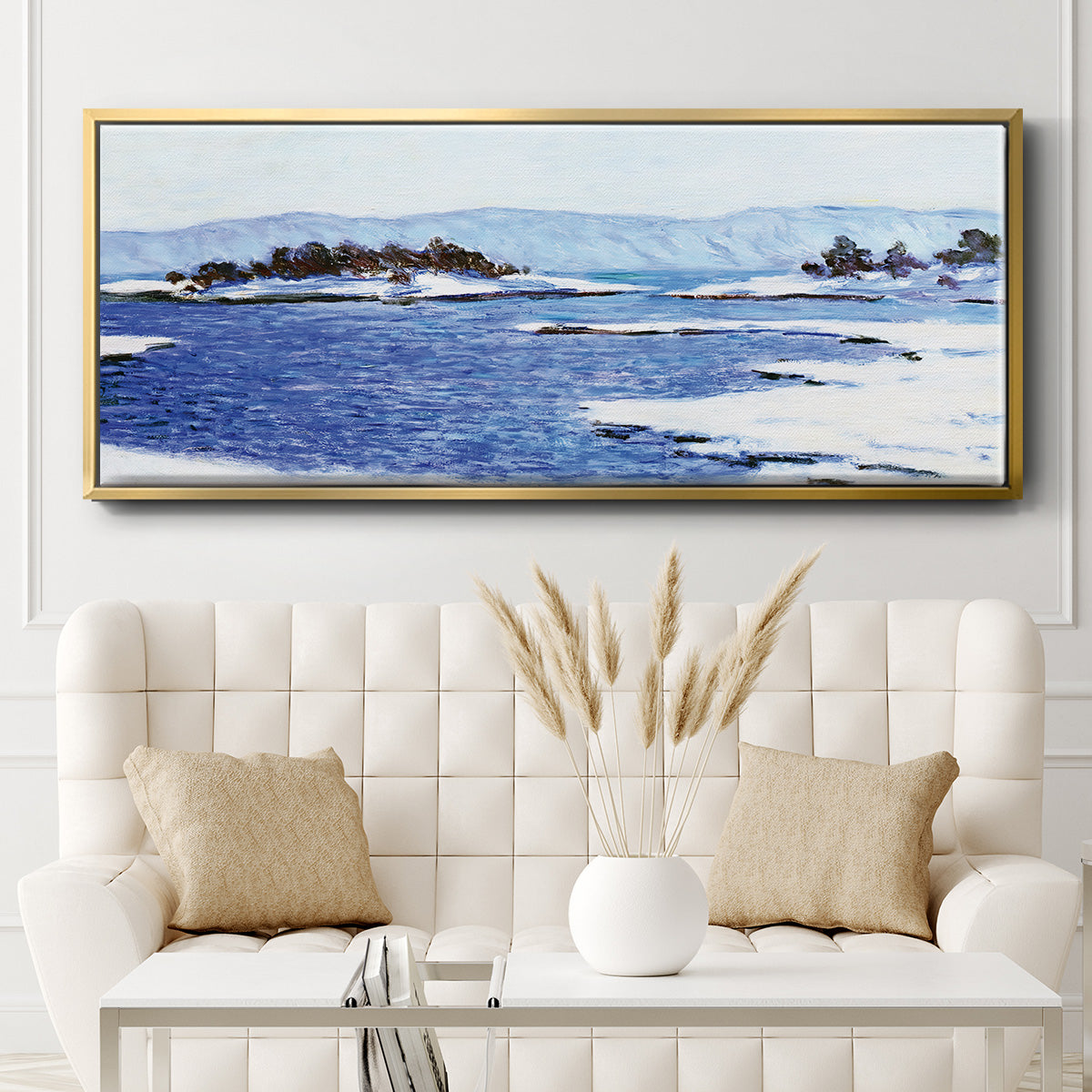 The Banks of the Fjord at Christiania, 1895 - Floater Framed Canvas Print