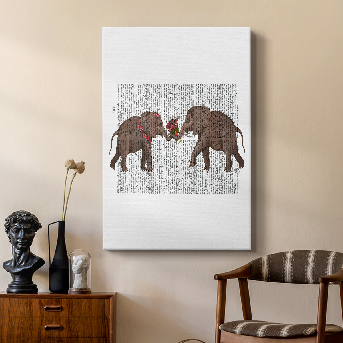 Elephant Bouquet, Landscape - Canvas Art Print