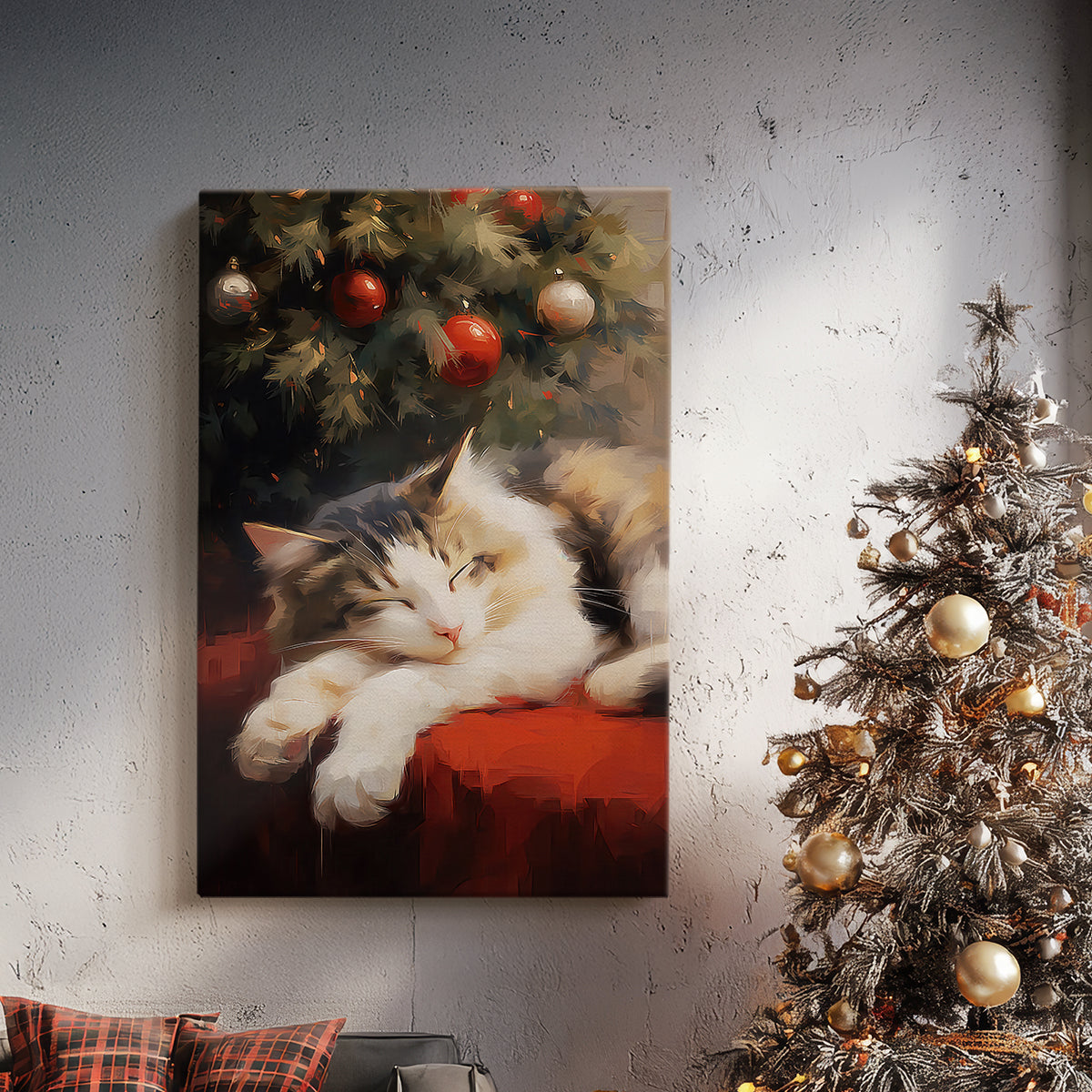 Candlelit Mistletoe Promise - Canvas Art Print